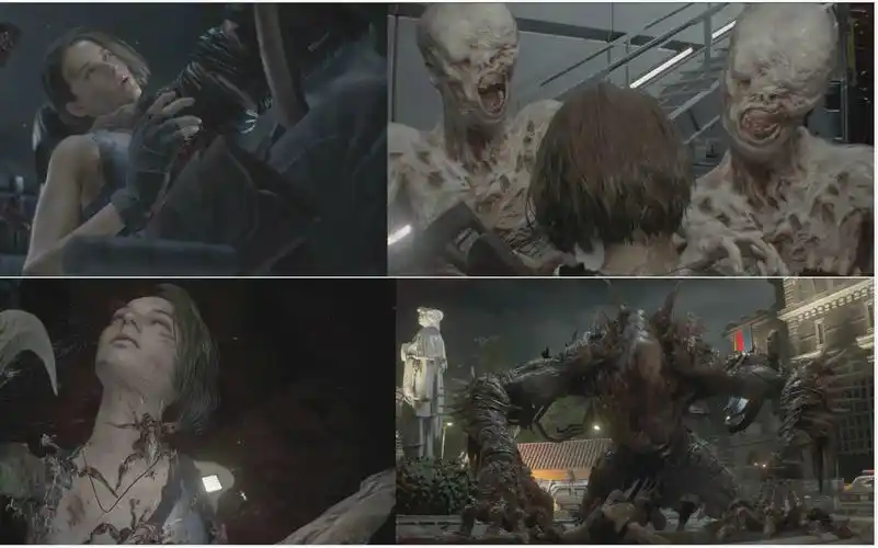 生化危机3重制版,吉儿和卡洛斯的各种死法